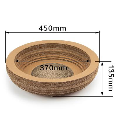 China Icle Brand-45 Cm Diameter Viable Cardboard Cat Scratching Feature Craft Paper Catnip Round Shaped Turbo Toys Scratcher-ic-0002-Bowl for sale