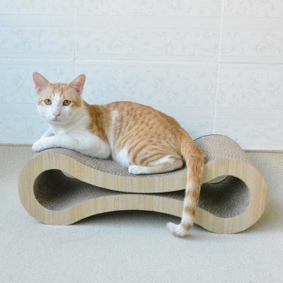 China Viable Icle-Cat Scratching Cardboard Cat Scratcher Lounge Scratching Pad-IC-1069-light wooden-8-shape for sale