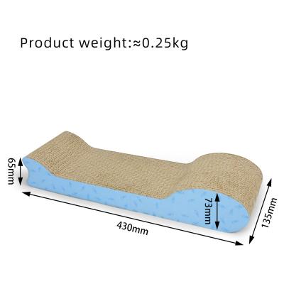 China Viable Icle-Cat Scratching Cardboard Cat Scratcher Lounge Scratching Pad-IC-1096-fish-shape-blue for sale