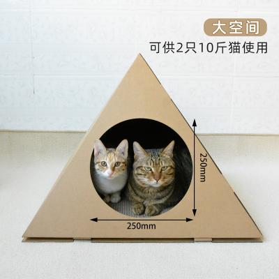 China Viable Icle-Cat Scratching Cardboard Cat Scratcher Lounge Scratching Pad Box House-IC-1095-temple-shape-big for sale