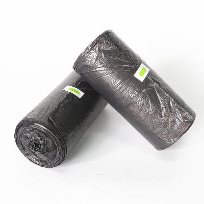 China Household Disposable HDPE Flat Black Flat Garbage Bag With Roll for sale