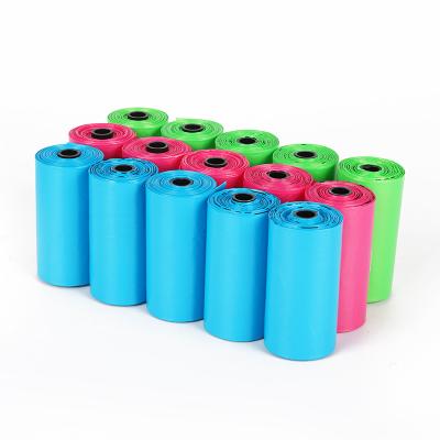 China 2016 Pets Disposable Product Colorful Dog Waste Poop Bag , Dispenser Bag Rolls Holder for sale