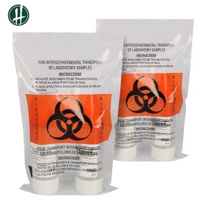 China Factory Customized Disposable Printing Plastic Specimen Bag Biohazard Bag With Ziplock for sale