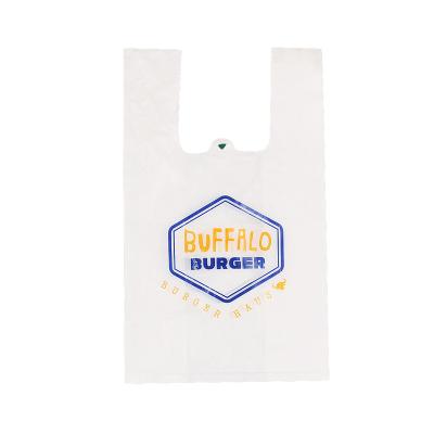 China Recyclable Cornstarch Made Custom Printed Biodegradable Vest Wholesale Plastic Carrier Bag With Logo for sale