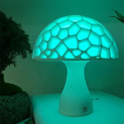 China Eco-friendly Mushroom Moon Lamp Table Lights Home Decor USB Charging 16 Colors Remote 3D Printing LED Night Light for sale