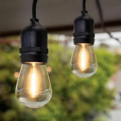 China Garden IP65 E26 E27 Outdoor Waterproof 10m 14.4M 20M Commercial Grade Lights With Sockets String Hanging Light Warm White LED Bulbs for sale