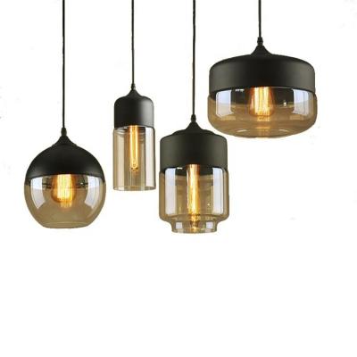 China Industrial Modern Lighting Hanging Lamp Fixtures E27 E26 Glass Pendant Lamp Chandeliers And Lights for sale