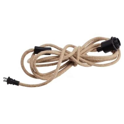 China Indoor Lighting E27 E26 Hemp Rope, Twisted Hemp Rope Cord, Plug In Hemp Rope Hanging Kit With Switch for sale