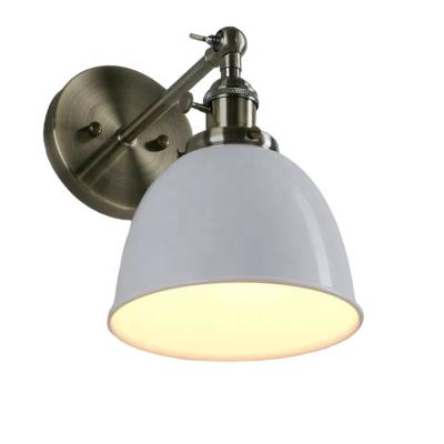 China Easy Assembly Bedside Wall Mount Lamp Vintage Attic Bathroom Lighting Iron Shade E27 Edison Wall Light for sale