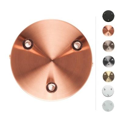 China Screw 3 Holes Metal Ceiling Canopy Pendant Light Fixtures Ceiling Rose Holder Diameter 100mm Ceiling Plate Base for sale