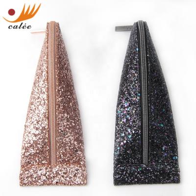 China New Fashion Custom Travel Fashion Promotional Cosmetic Bags Glitter PU Makeup Brush Pouch for sale