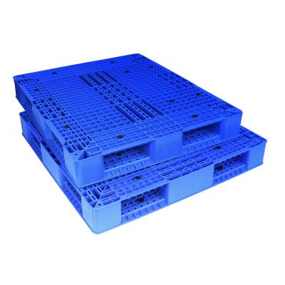 China Double Side 1100x1100mm Durable Steel Reinforced HDPE Euro Pallet Anti-Slip Cheap Plastic For Warehouse for sale