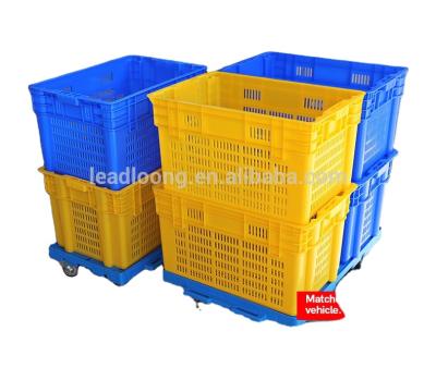 China Mesh New design can be misplaced stackable and stackable basket plastic crates for food and vegetables for sale