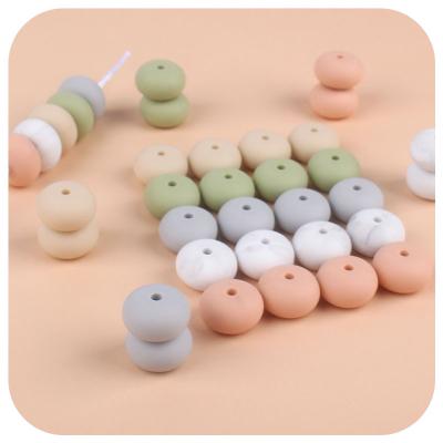 China Baby Chewable Beads Wholesale Food Grade BPA Free Soft Soft Baby Chewing Abacus Silicone Beads For Teething Jewelry for sale