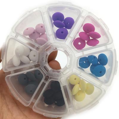 China Soft Toy DIY Silicone Baby Teething Abacus Shape Silicone Beads Kit Gift Food Grade Teething Beads for sale