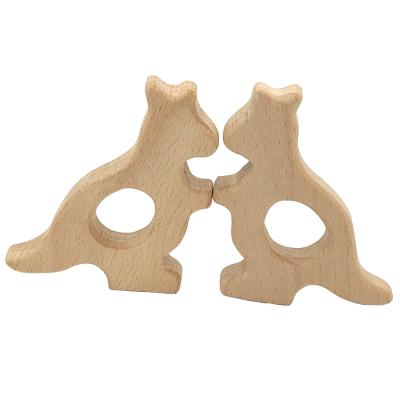 China Eco-Friendly Teether Kit Kangaroo Baby Wooden Animal Teether Supplies Make Your Own Baby Chew Jewelry DIY Teether Necklace for sale