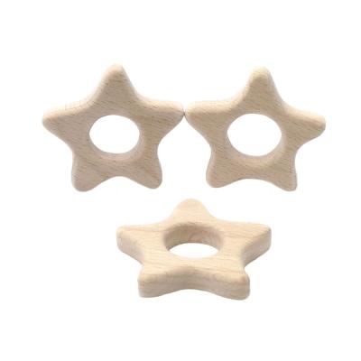 China Organic Wooden Teether Toy Star Teether For Children Made Of Best Quality Eco-Friendly Teethers Beech Wood for sale