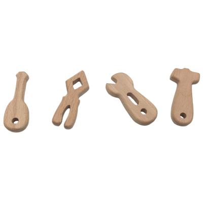 China New Safety Eco - Friendly Natural Beech Multi Shapes Wooden Baby Teether for sale