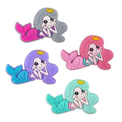 China Baby Beads Silicone Baby Teether Chewable Mermaid Chew Toys Infants Sensory Teethers Mermaid Necklace Chew Accessories for sale