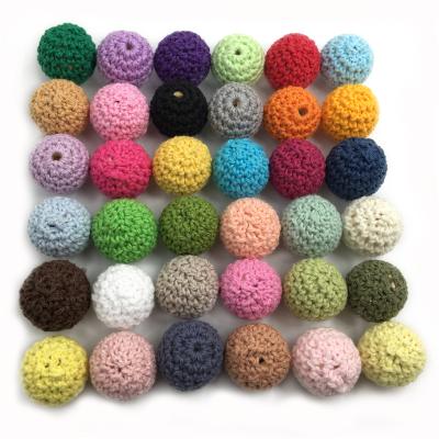 China Soft Toy 16mm Custom Design BPA Free Baby Crochet Wooden Bead Teether Used To Make Necklaces for sale