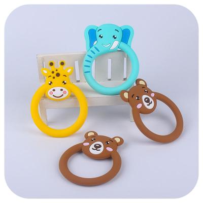 China Infant's Animal Chew DIY Ring Necklace Teethers Toddle Food Grade Chewable Silicone Baby Beads Teether Bracelet Silicone Charm Kids Teething Toys for sale