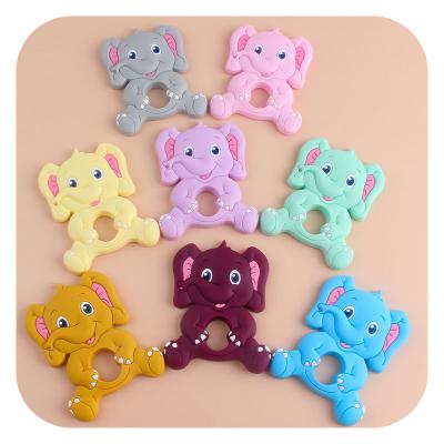 China New Chewable Baby Beads Design Baby Sensory Teether Chewable Baby Teether Food Grade Soft Silicone Teether Elephant BPA Free for sale