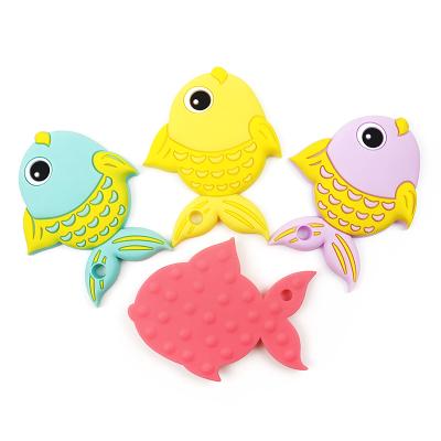 China Chewable Silicone Baby Beads Teether Toys Baby Food Grade Goldfish Teether Chewing Baby Teether Toy for sale