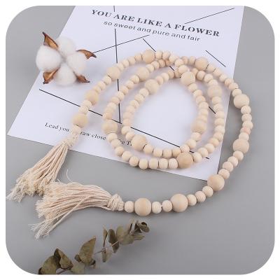 China Soft Toy Infants Baby Teether Newborn Pacifier Toys Handmade Macrame Wooden Hanging Pendant for Baby Gym Toys for sale