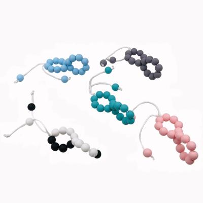 China Soft Toy Charm Baby Rattle Teether Silicone Bracelet Pendant Necklace Materials Chew Beads for sale