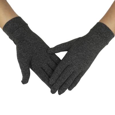 China Gray Fork Full Finger Arthritis Rheumatism Compression Hand Adjustment Therapy Cotton Spandex Gloves For Women Pain Relief for sale