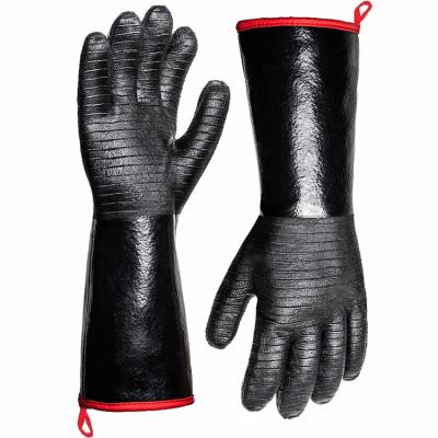 China 14 Inch 932F High Temperature Resistant Waterproof Flame Retardant Heat Oil - Resistant - Smoker Food Right Grill Cooking BBQ Neoprene Liner BBQ Oven Gloves for sale