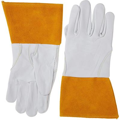 China Durable Protection / Hand / Dexterity Abrasions Longevity Abrasion / Dexterity Punctures Welding Safety Tig Glove Work Palm Thumb Reinforcements Leather Straight Goatskin for sale