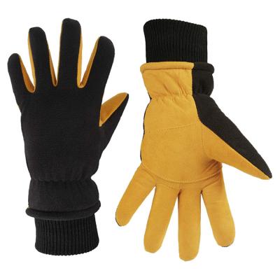 China Snow Driving/Wood Clearance Cutting and Outdoor Service Work in Cold Winter Proof -30F Insulated Double Skin Suede Leather Water Resistant Windproof Thermal Winter Work Gloves suede to drive the rise for sale