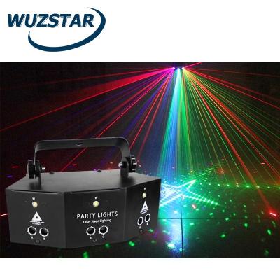 China 9 Eyes Portable Laser Strobe Laser DJ Disco Projector Colorful Laser Stage Lamp Rotate Christmas Gifts Christmas Gifts Led Stage Light With DMX for sale