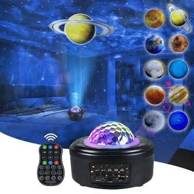 China New Design Modern Recharge 10 Planets Star Night Light Music RGBW Waterwave LED Control RGBW Moon Projector Moon Projector Lamp For Bedroom Decoration for sale