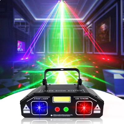 China High Brightness WUZSTAR LED Stage Lights 3 in 1 DJ Disco Laser Projector Light DMX Voice Control for KTV Bar Club Stage Beam Lighting for Sale for sale