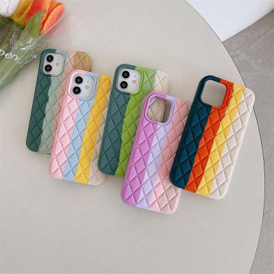 China Rainbow 3D Rubber Case Silicon Shockproof Colorful Phone Case Cover For Iphone 13 12 11 pro Max Mini for sale