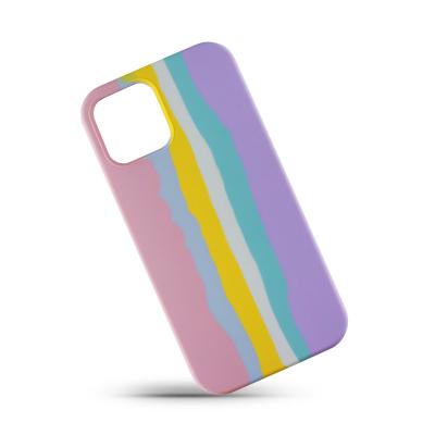 China Rainbow Silicone Shockproof Phone Case For iPhone 12 13 11 pro Max Back Cover for sale