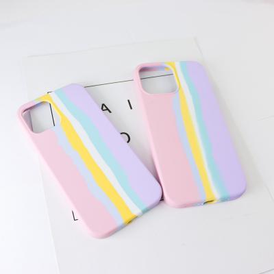 China New Arrival Rainbow Color Shockproof Silicone Phone Case For iPhone 11 Pro X XS XR 6S 7 Max 8 Mobile Phone Protect Case for sale