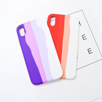 China Unique 2022 New Design Rainbow Silicone Phone Case Shockproof For iPhone 13 iPhone12 11 pro Max With Packing for sale