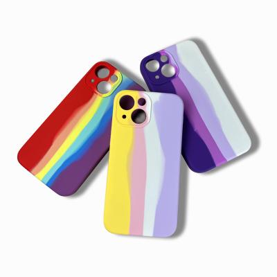 China Rainbow Pattern Creative Anti-Shock Camera Protective Non-slip Shockproof Phone Case For iPhone 12 13 for sale