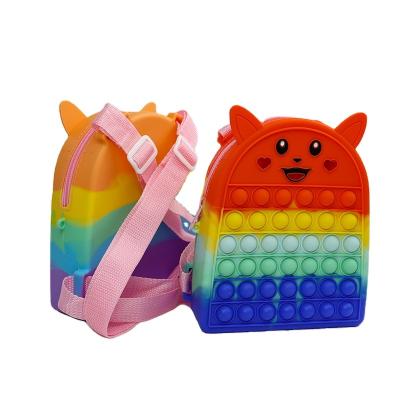 China Hot Selling Popular Waterproof Amazon Strawberry Bag Laundry Silicone Rainbow School Bag for sale