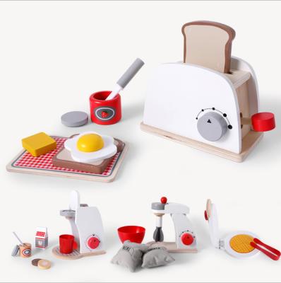 China 2020 New Funny Coffee Maker Wooden Toys Educational Kitchen Toys Set For Children for sale