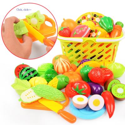 China Plastic Kitchen Set Toys for Kids Cut Vegetables and Fruits Puzzle Early Education Game House Toys for sale