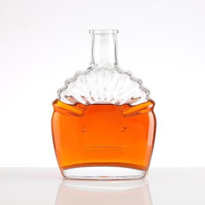 China Clear Super Flint Glass Brandy Xo Bottle 200 Ml 375 Ml 500 Ml 700 Ml 1000 Ml Empty for sale