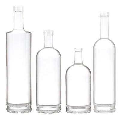 China Custom Make Super Flint Glass Clear Vazio 750ml 500ml Vodka Liquor Gin Garrafa de vidro à venda