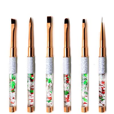 China UV Acrylic Art Brush Gel Pen Painted Draw Line Brush 3D Acrylic Nail Brush Snow Grip Nail Brush for sale