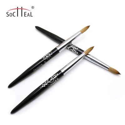 China High Quality Durable Metal Black Handle Germany Kolinsky Acrylic Nail Brush #2-#24 for sale