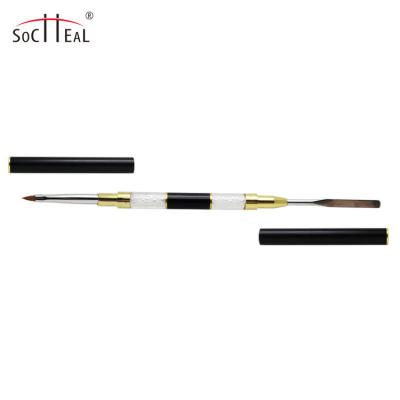 China 2018 latest NAIL style nail products double head multifunctional crystal pen steel pen for sale