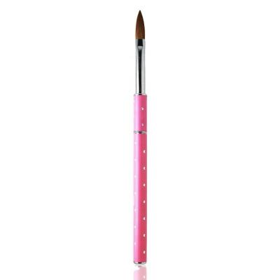 China Acrylic Nail Art Brushes Kolinsky Hair Size #8 in high quality NAIL pink metal for sale